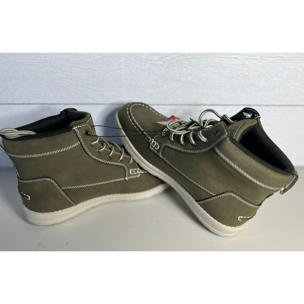 Chaps NEW Derek Men's Moc Toe Fashion Boot Size 8.5 Medium Olive Green Casual